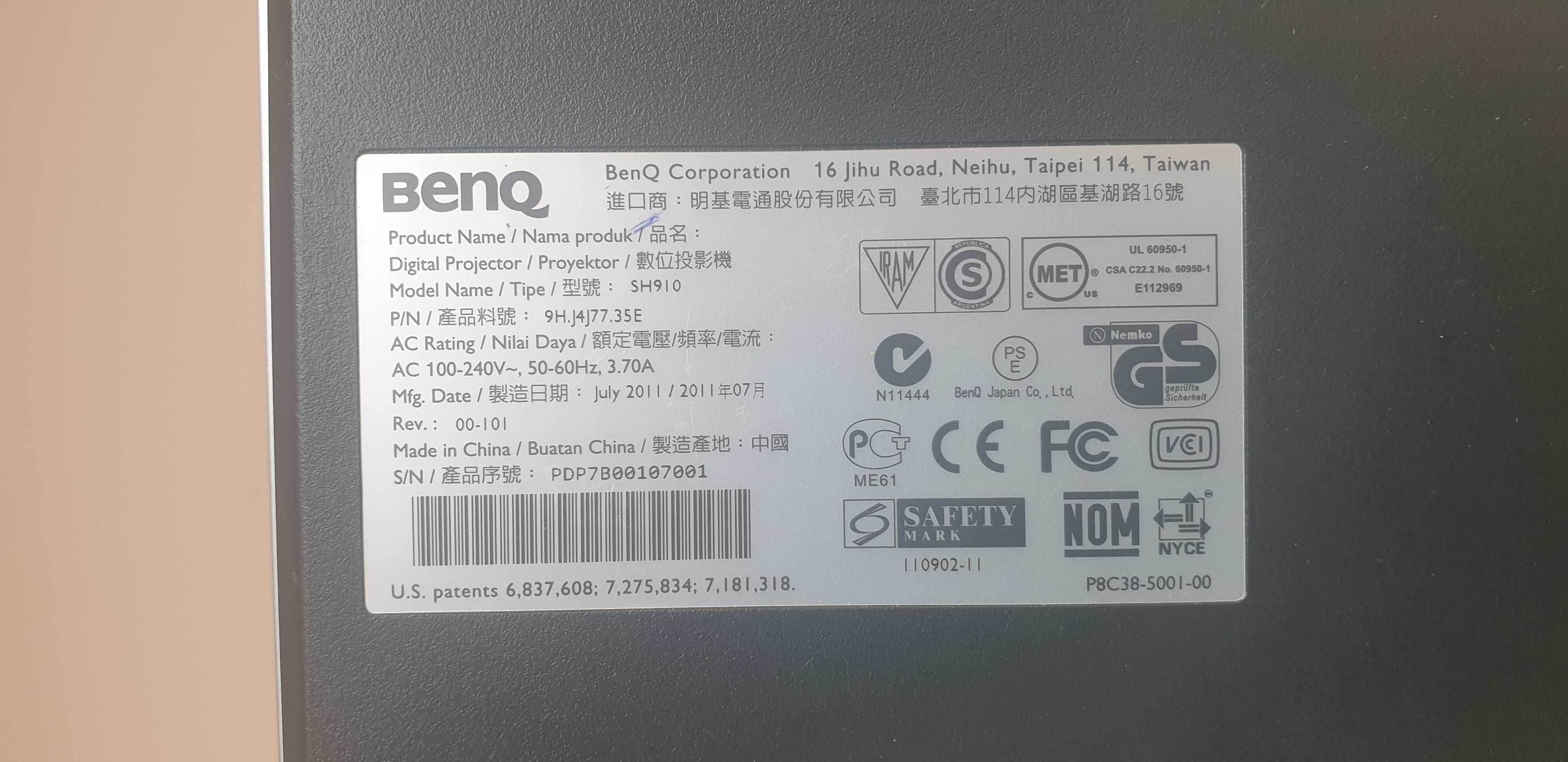 Benq SH910 projektor