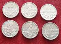 conjunto de moedas de 10 centavos aluminio