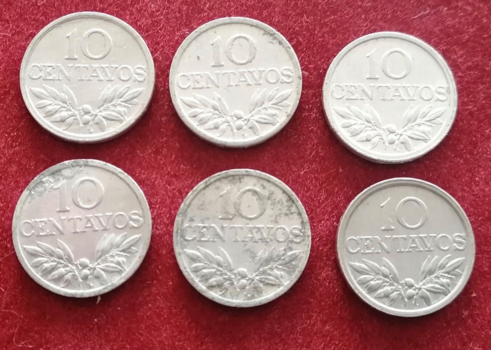 conjunto de moedas de 10 centavos aluminio