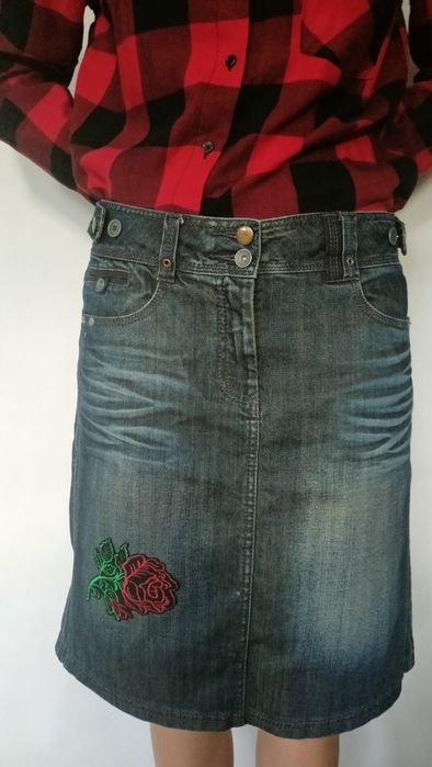 Spódnica róż L jeans Cecil