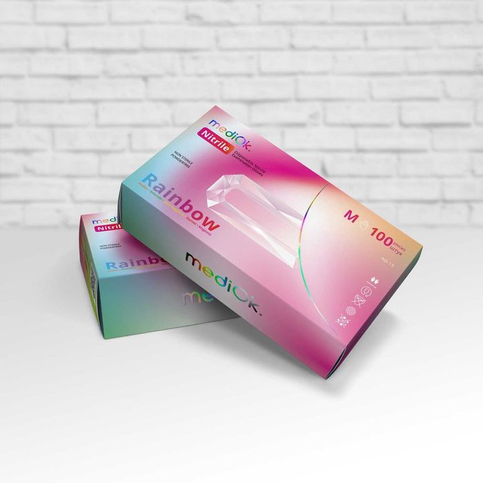 Рукавички нітрилові MediOk RAINBOW розм XS/S/M (50пар) різнокольорові