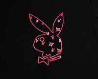 Playboy t-shirt czarny różowy króliczek roz. 38 10 S 95% bawełna