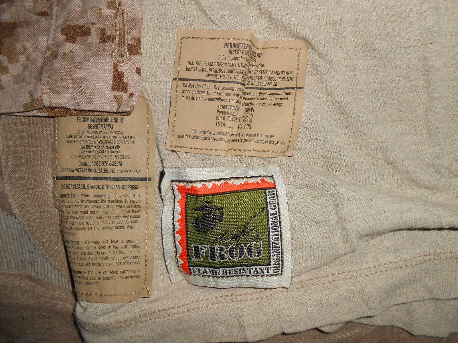 тактична сорочка армії США USMC Frog Defender marpat desert