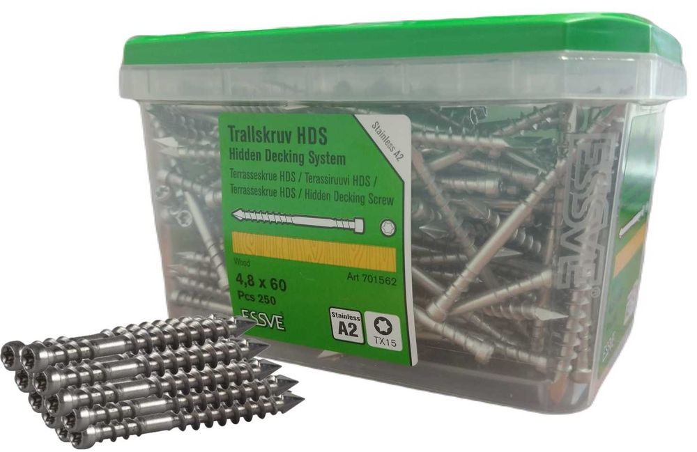 WKRĘT TARASOWY 4,8X60 HDS do ukrytego montażu/ 250/ ESSVE