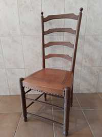 Cadeira madeira e pele