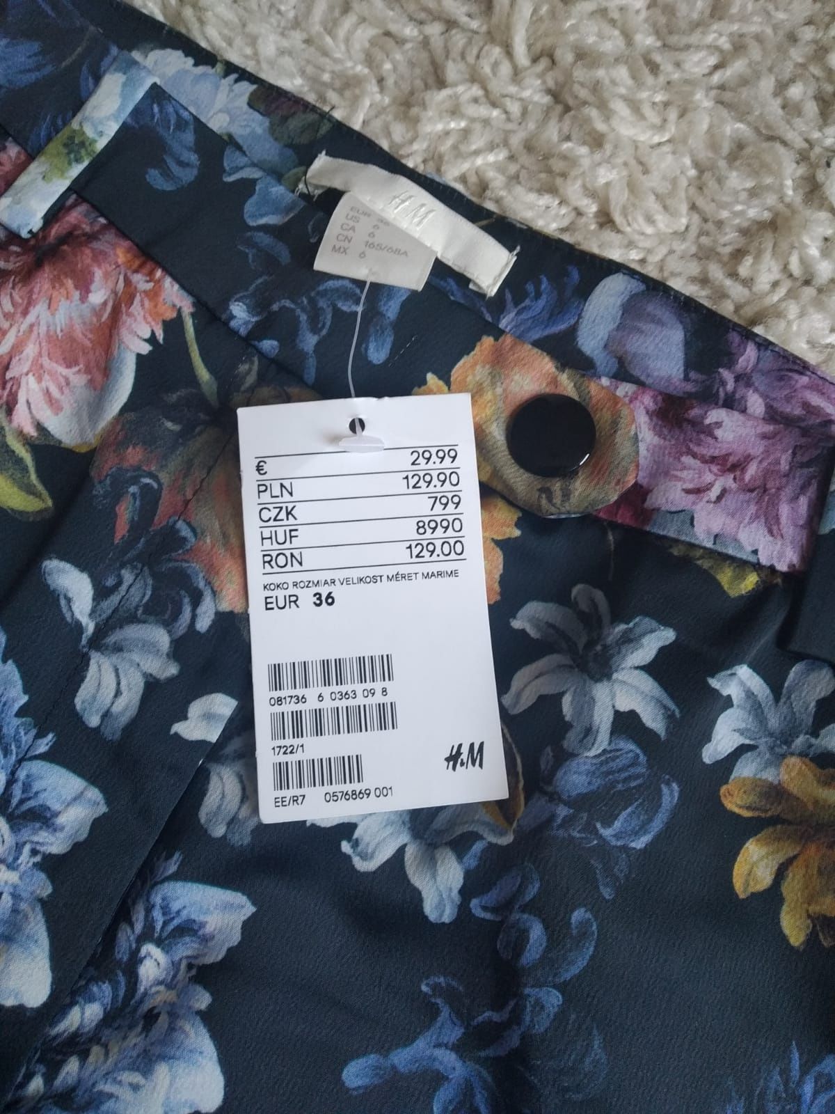 Nowe spodnie w kwiaty rozmiar 36 H&M