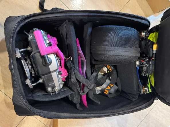 Kit completo de FPV, óculos montados em drone, mochila e acessórios