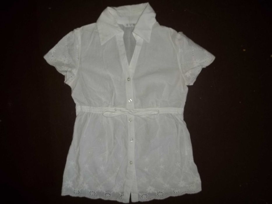 NOWA bluzka biała haftowana w kwiatki