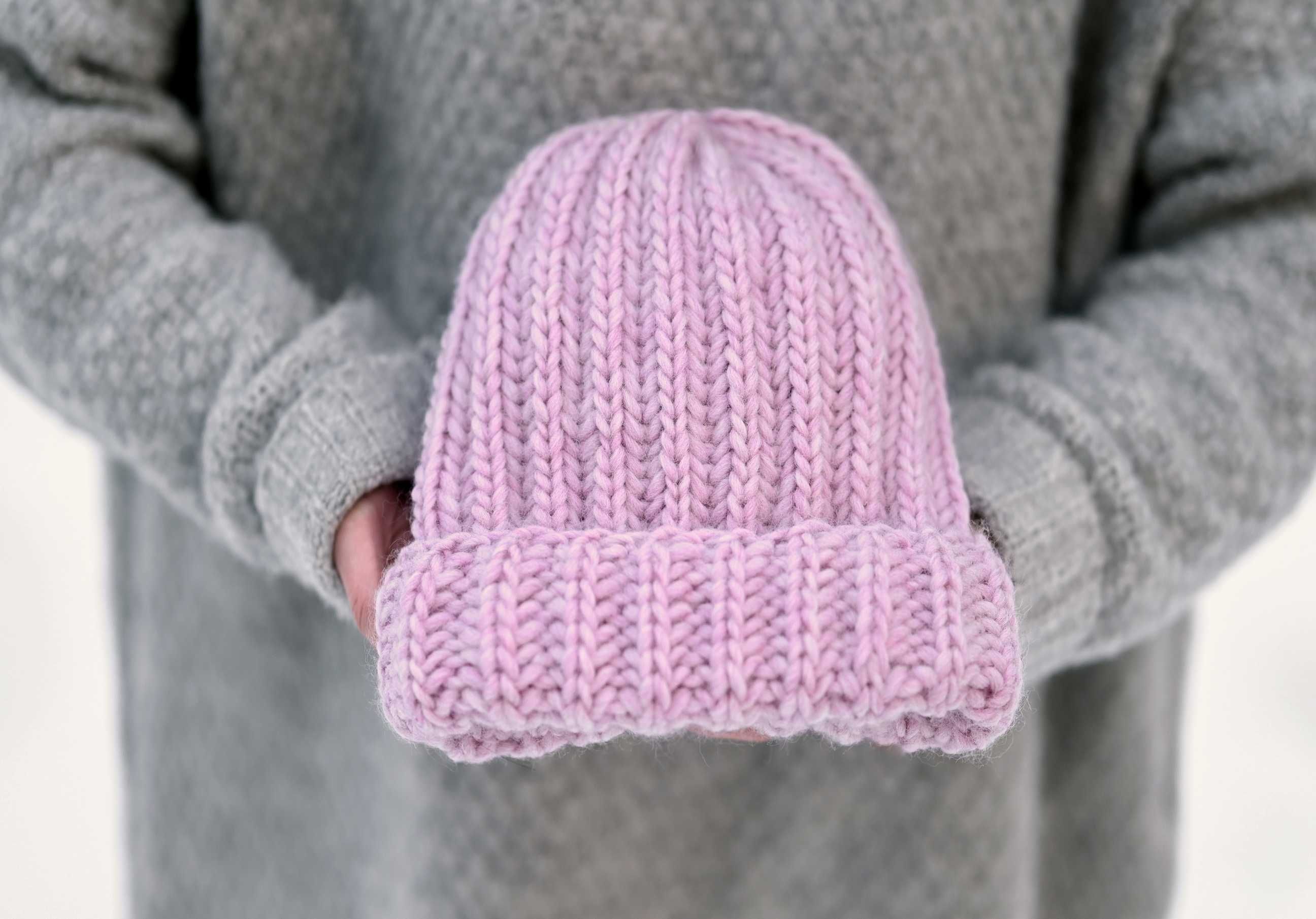 Zimowe grube ciepłe czapki wełniane beanie rękodzieło handmade