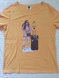 Koszulka damska z nadrukem walizki r. M