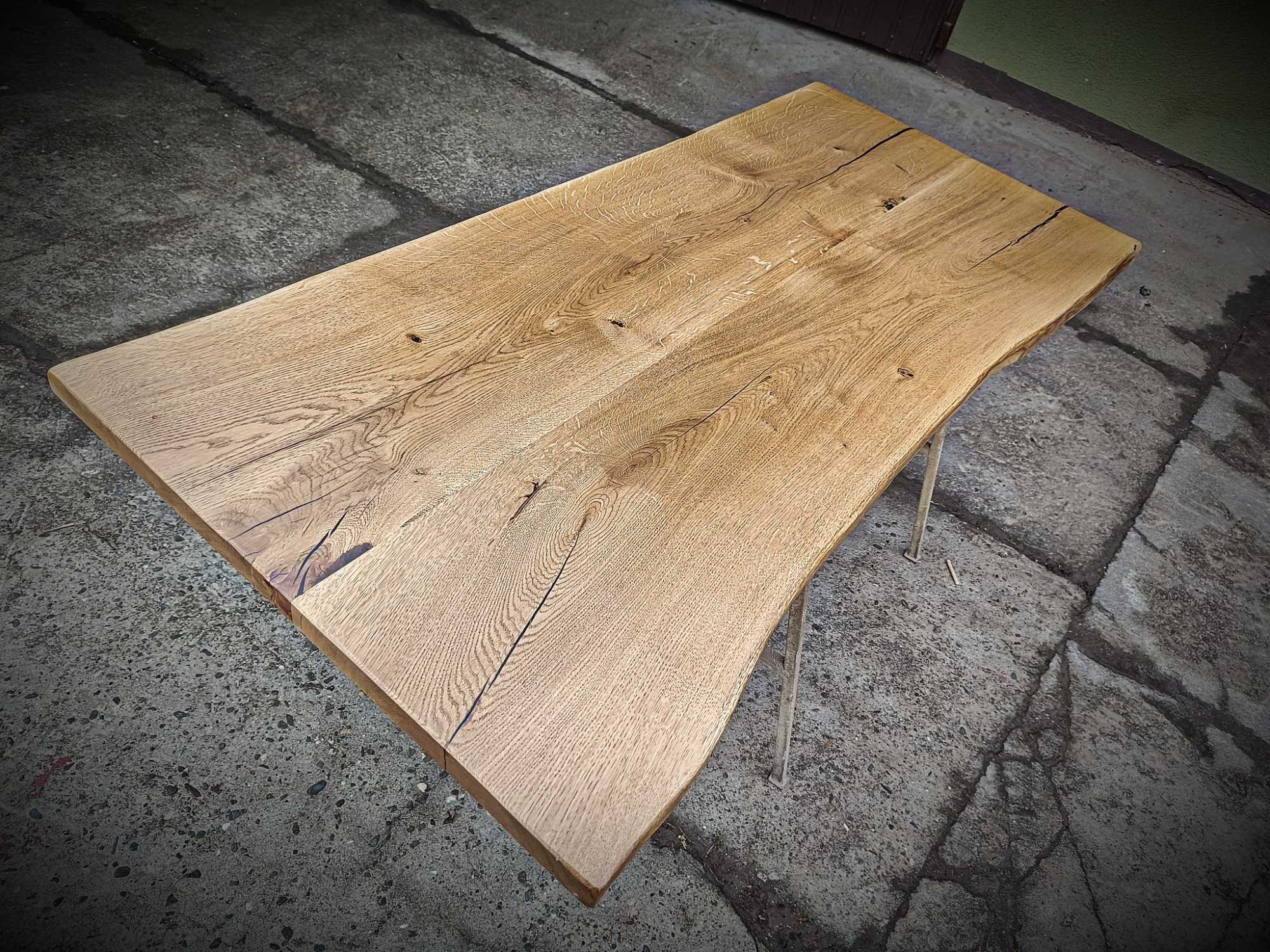 Blat dębowy dekoracyjny 154x71 Live Edge  styl rustykalny