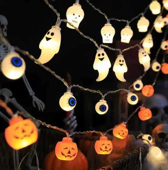 ZESTAW LAMPEK HALLOWEEN Dekoracje Ozdoby Światełka LED Oko Dynia HIT