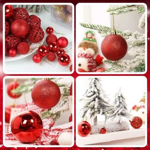 Bombki choinkowe na choinkę zestaw XXL czerwone 100 + gwiazda NOWE