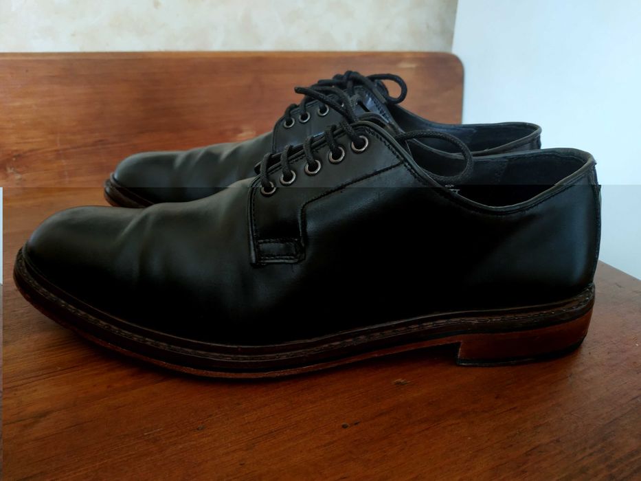 Мужские кожаные черные туфли Thomas Partridge броги 46 размер (31 см)