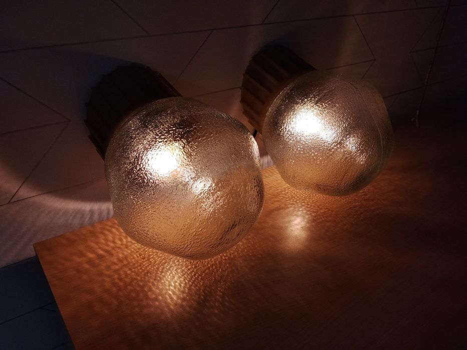 Dwa kinkiety industrialne z czasów PRL, kinkiet  x 2