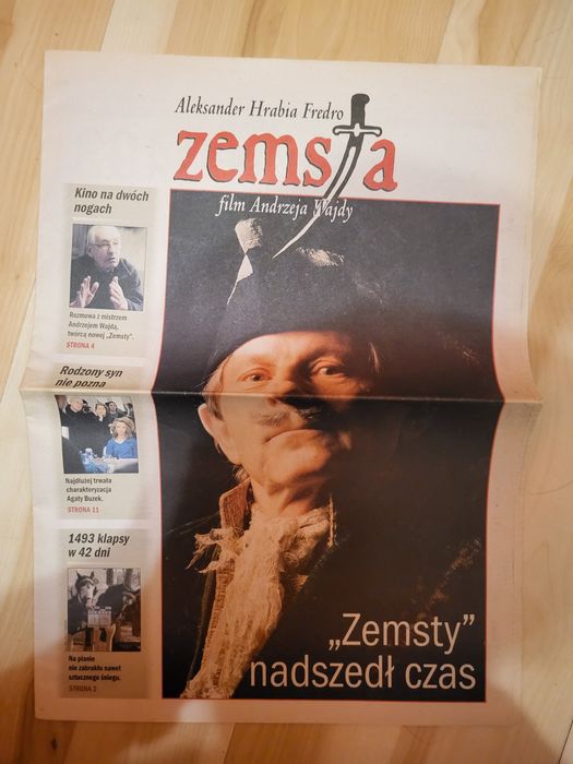 Plakat z filmu Zemsta + artykuł z planu filmowego