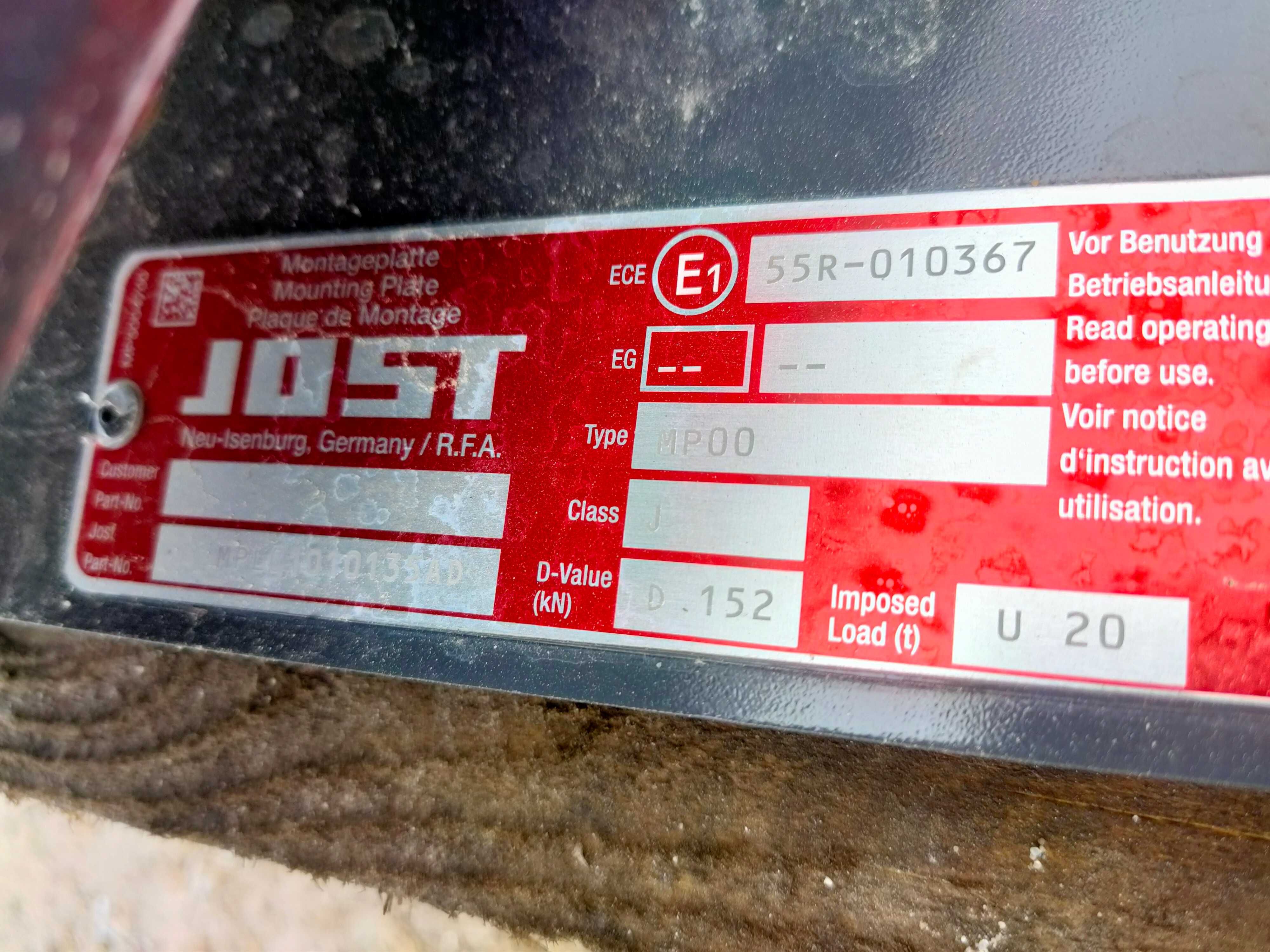 regulowana płyta pod siodło JOST JSKSLD03206AD