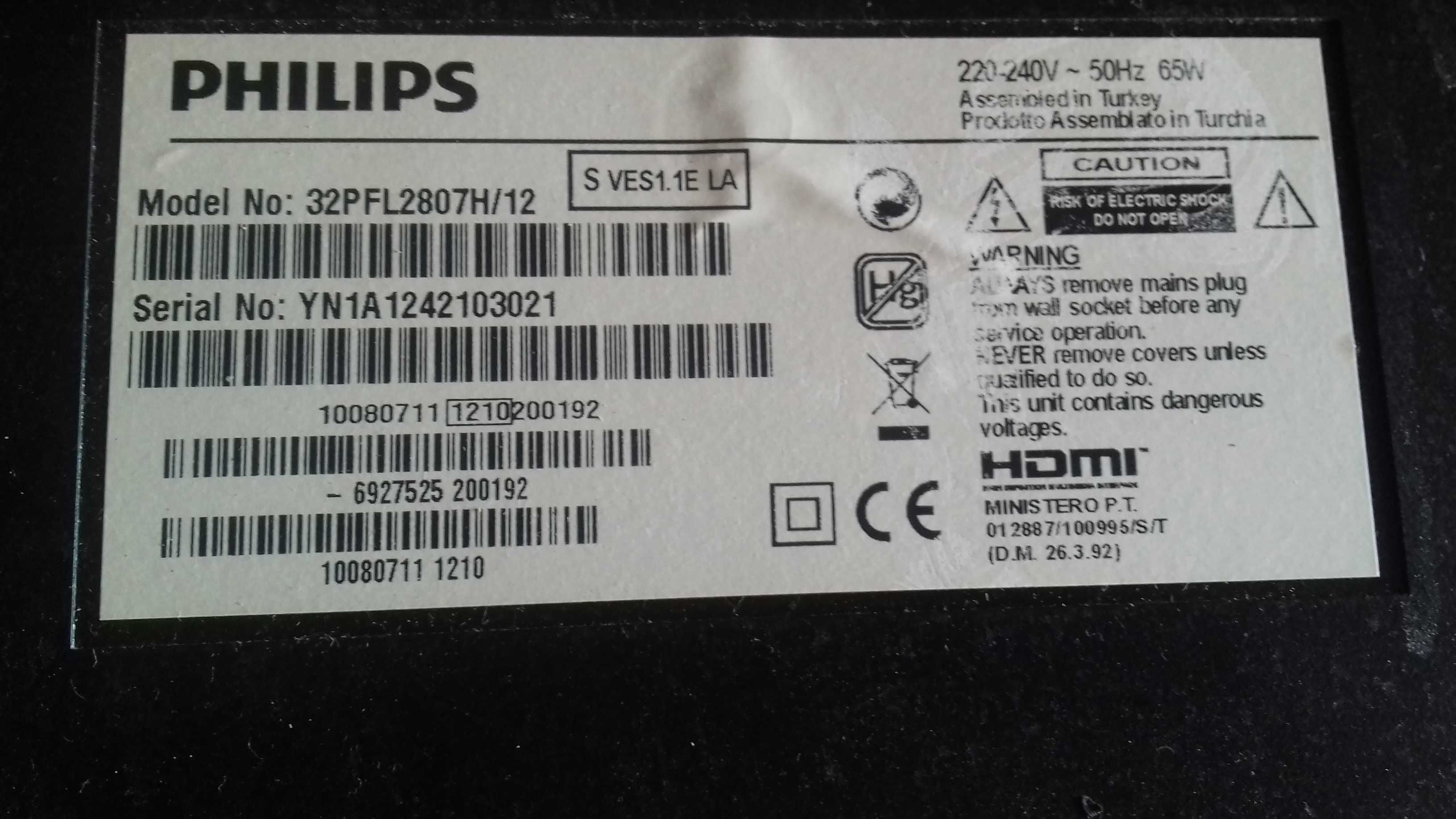 televisão marca philips 32 polegadas a funcionar para peças