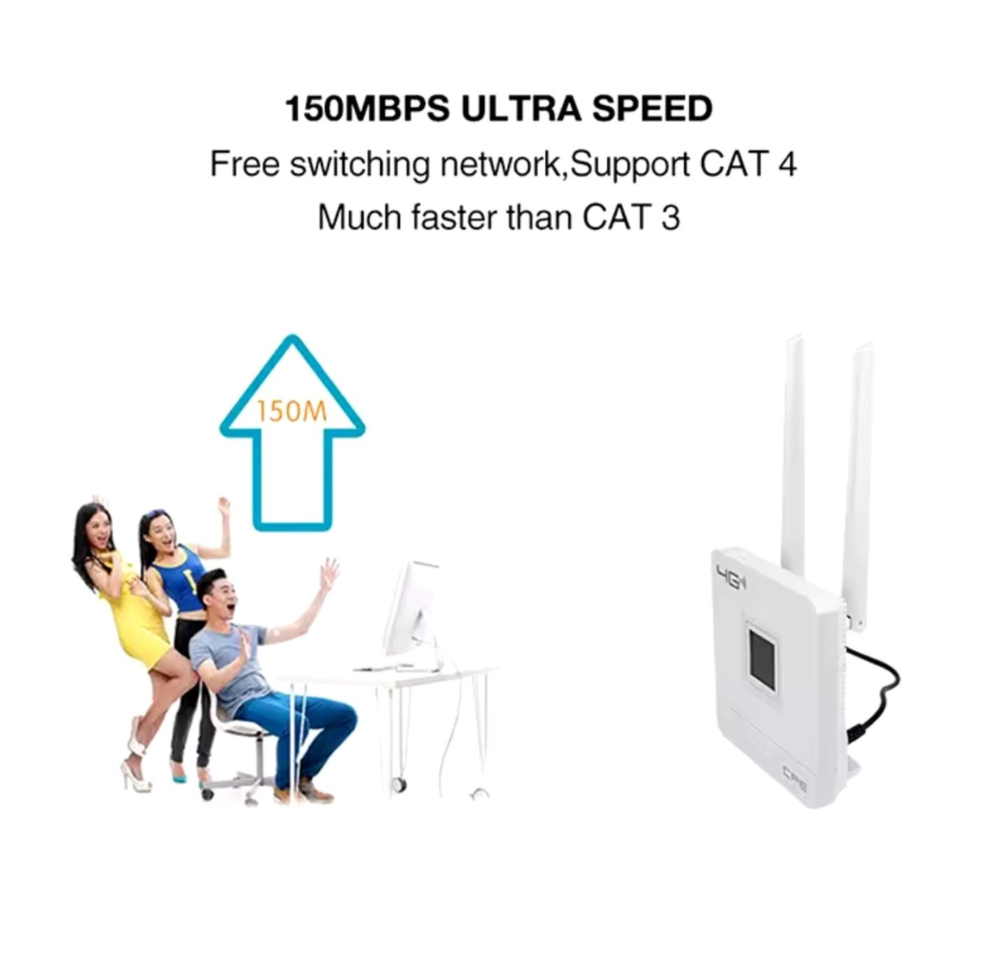 Роутер 4G sim card 150мбс 10 користовачів