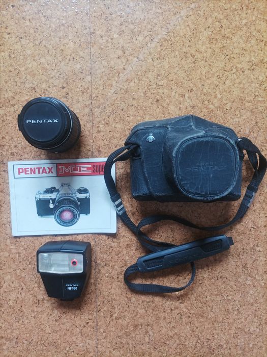 Pentax ME Super + flash + objectiva + manual instruções