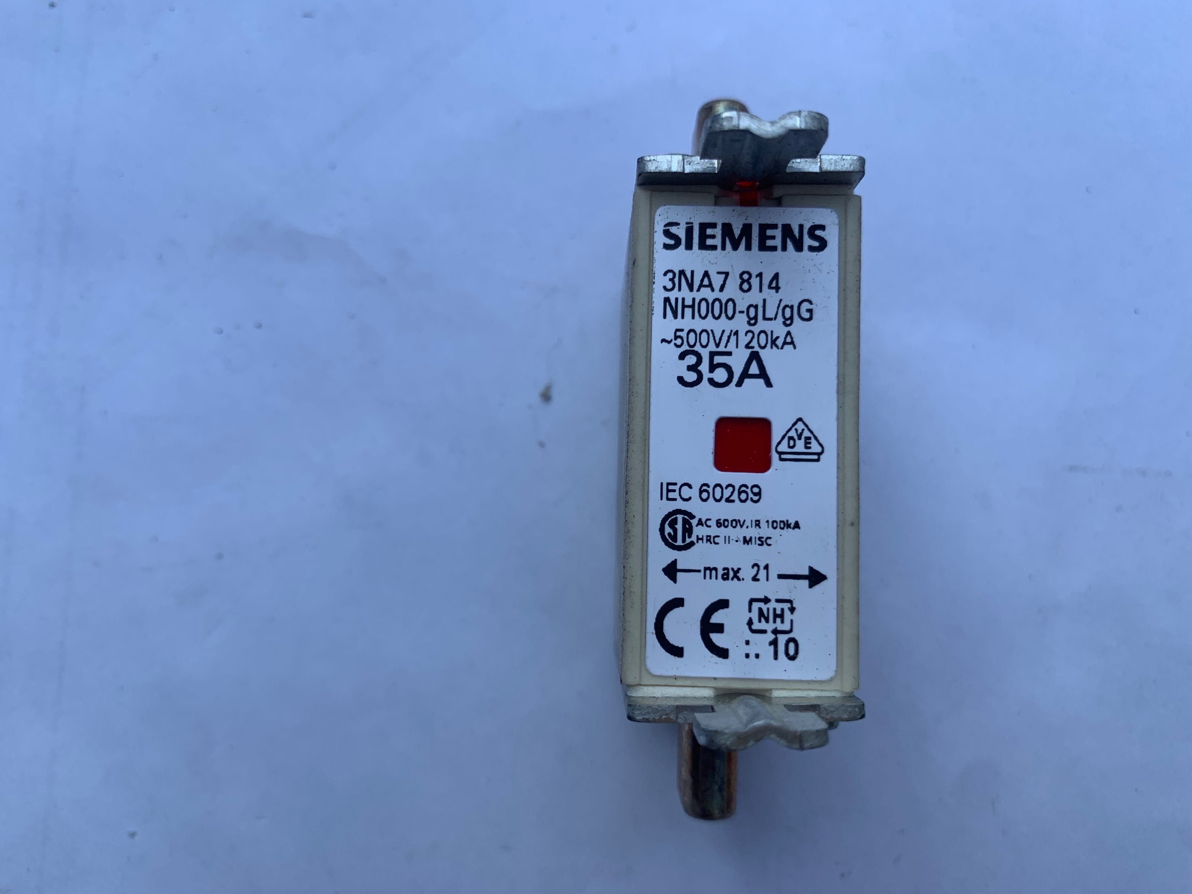 Siemens 3NA7 (35A, 8A, 6A); ETA 2-5700-IG2-P10-DD ( 15A, 8A) Finder;