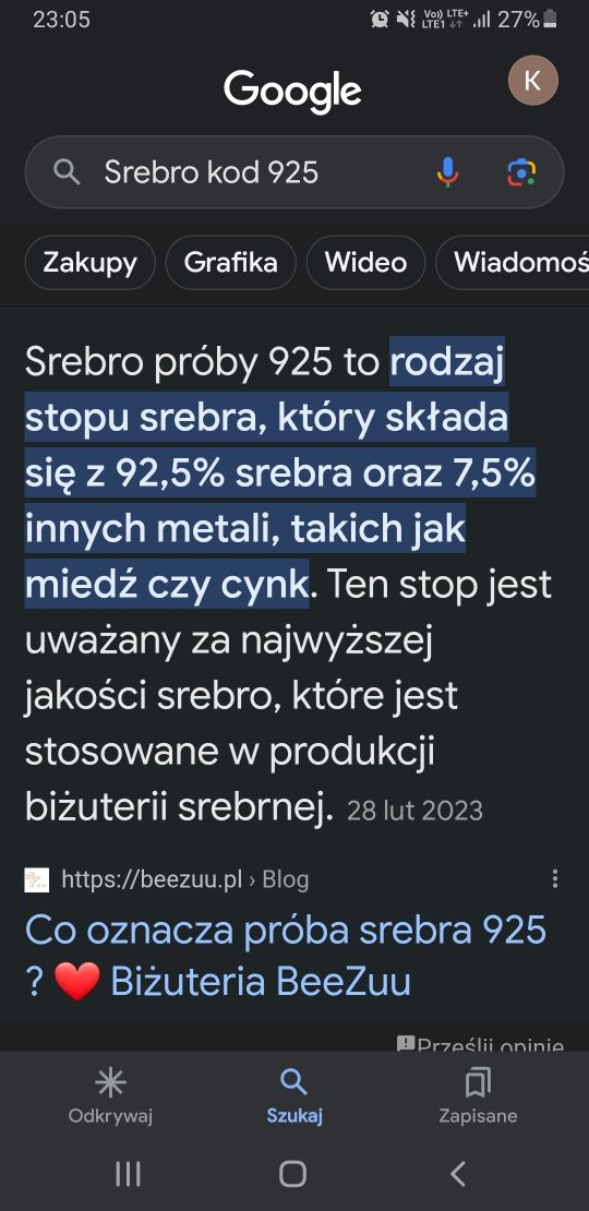 Nowy piękny srebrny naszyjnik ręcznie robiony z diamentem Sasso włoski