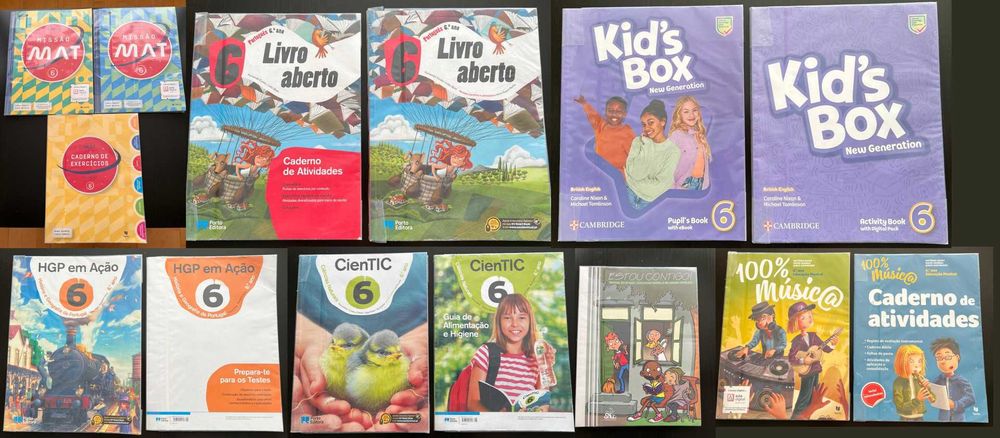Manuais escolares e Cadernos de Actividades 6° ano