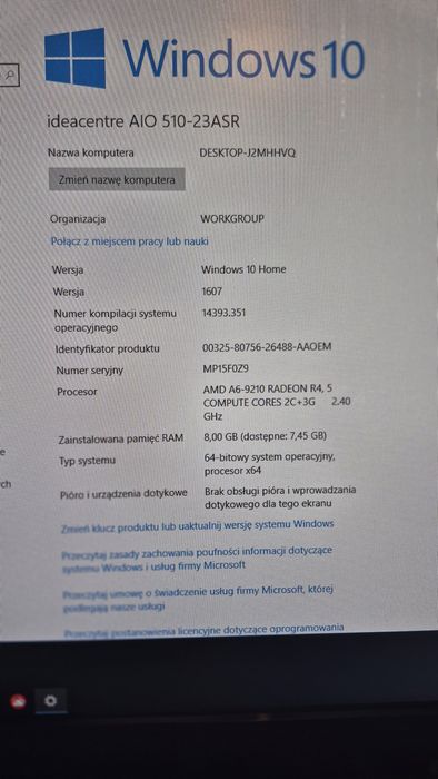 Komputer AIO Lenovo 510 - 23"