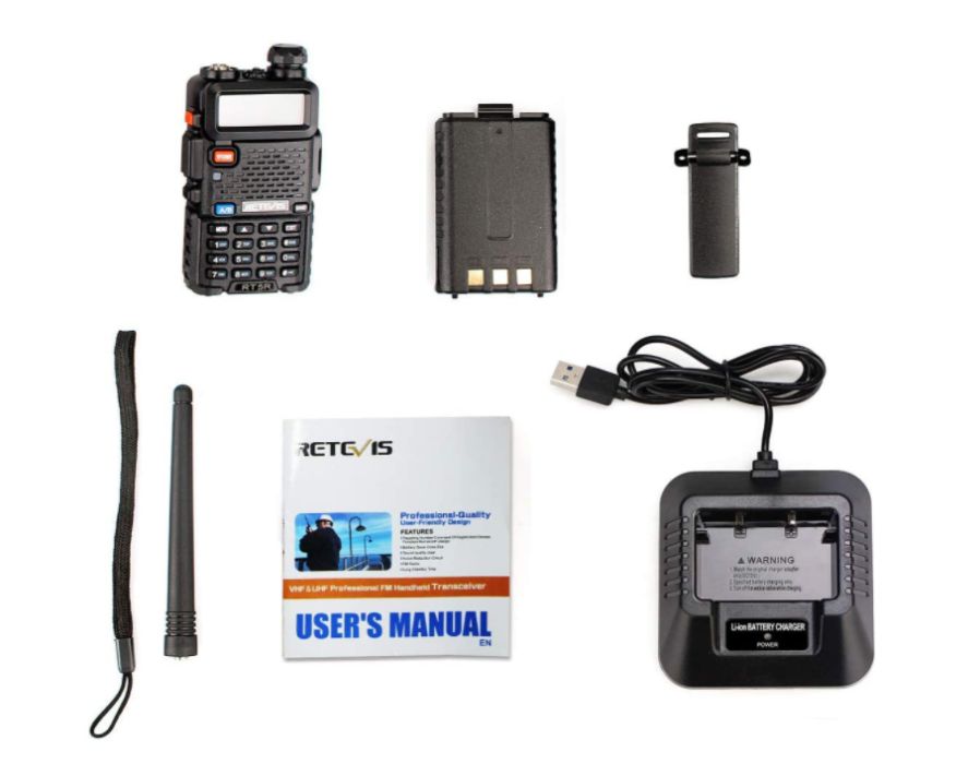 Rádio RT5R Walkie Talkie  5 watts vhf/uhf LONG RANGE Retevis