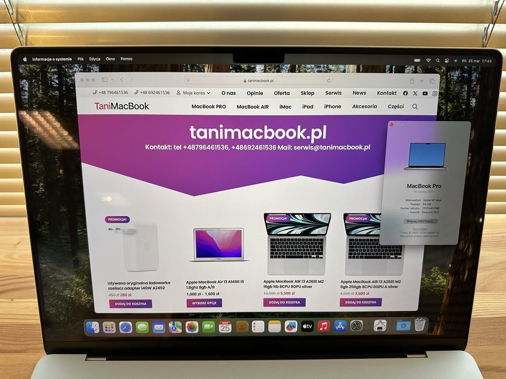 Laptop Apple MacBook Pro 16 A2485 M1 Max 64gb 1tb ssd A+ fv23
