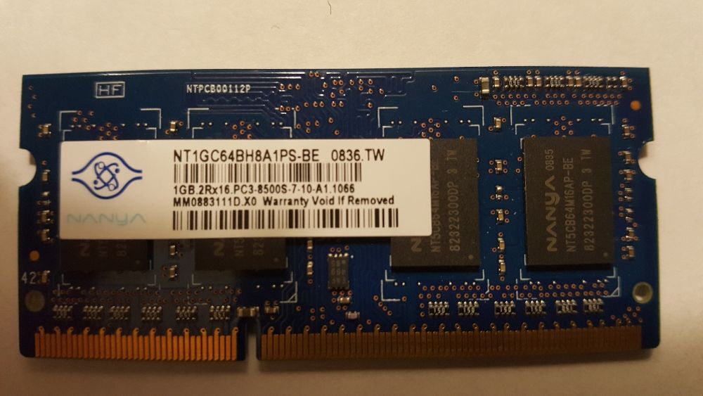 Продам оперативну пам'ять SODIMM DDR3(Nanya NT1GC64BH8A1PS-BE) 1GB