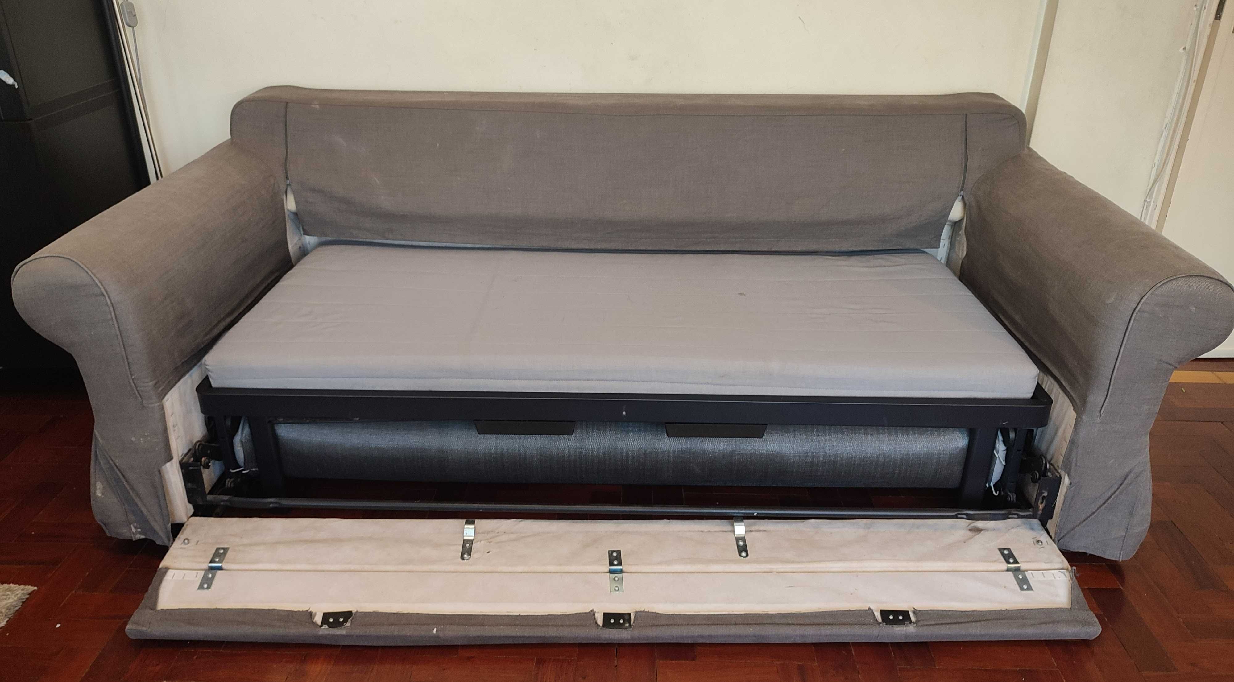 Sofá-cama IKEA EKTORP PIXBO 3 lugares – cinzento – ótimo estado