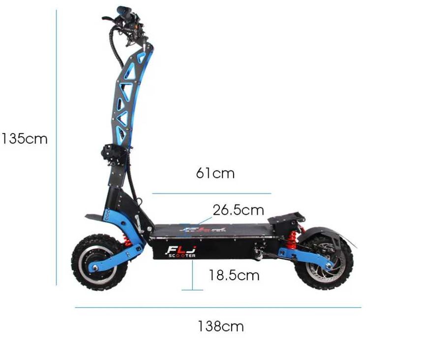 Електросамокат FLJ SK3-3 72V/7000 W/11″/Dual motor/45 Ah/100км/