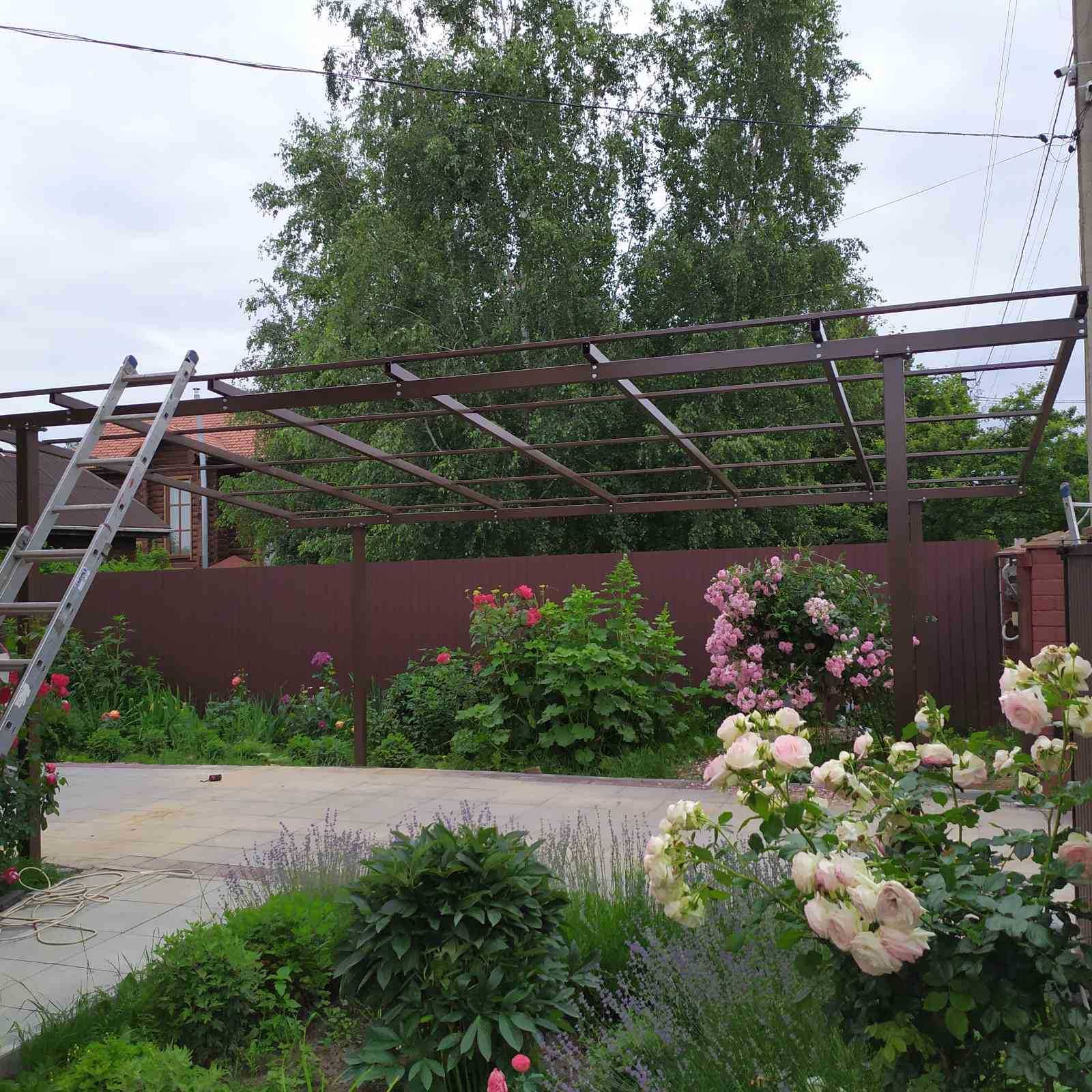 Навіс 6х4 односхилий Shelter, Навіс для машини, Накриття для авто