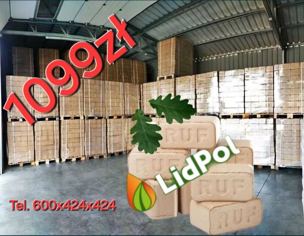 Brykiet drzewny dębowy kominkowy super jakość