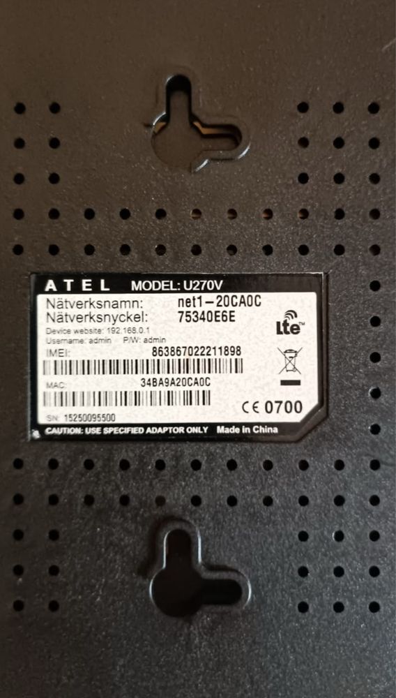 4ж lte wifi роутер Atel u270v під сім карту