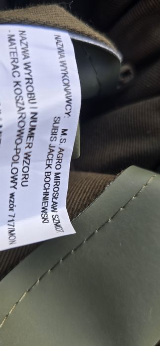 Materac wojskowy muł podgumowany koszarowy polowy wz 717 mon