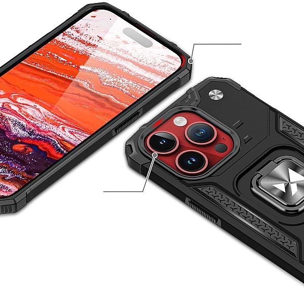 Pancerne etui z uchwytem na palec do iPhone 15 Pro Wozinsky Ring Armor