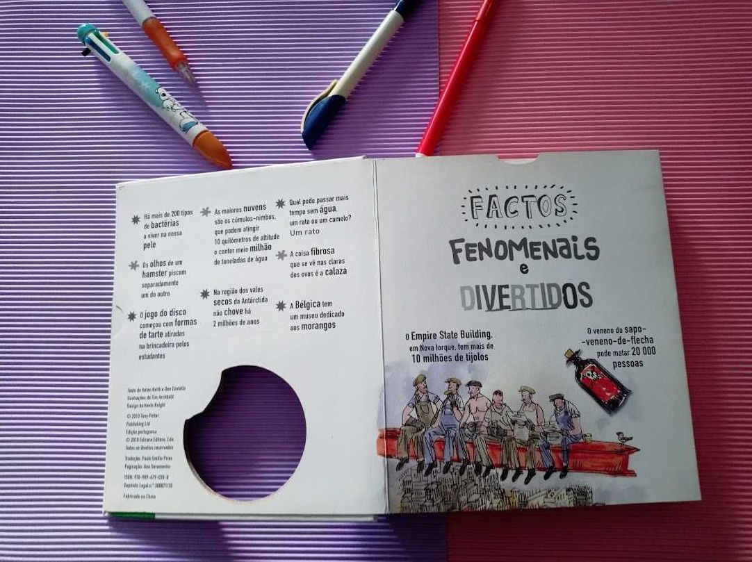 Livro infantil cartonado ”Factos Fenomenais Divertidos” Edicare Lda