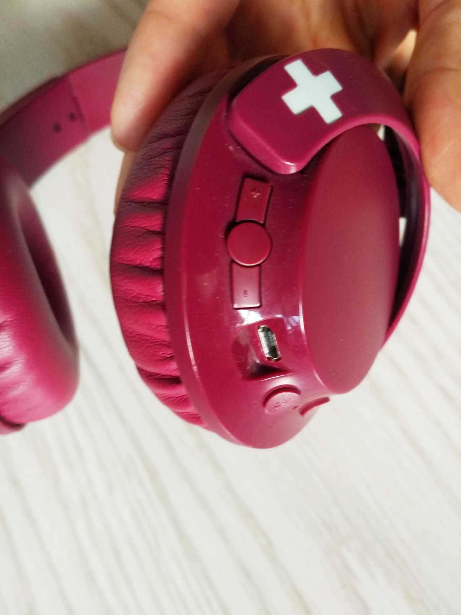 Philips shb3075 Bezprzewodowe słuchawki nauszne z mikrofonem bordo