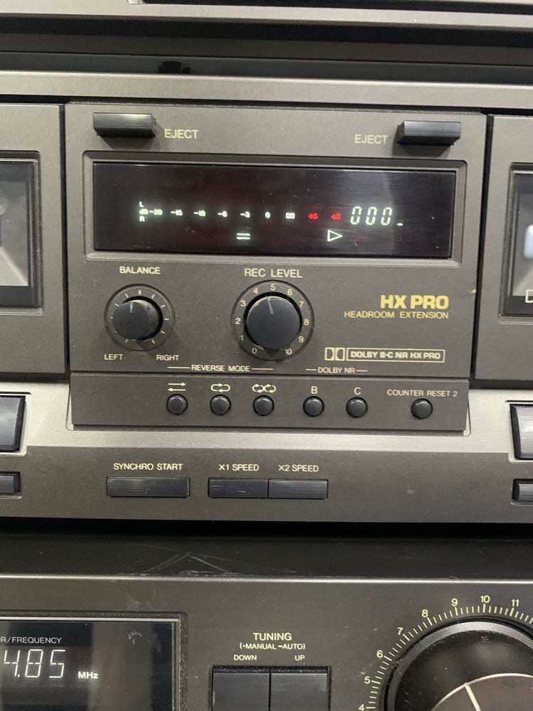 Wieża Technics, 6 elementów, gramofon, syntezator, wzmacniacz, radio