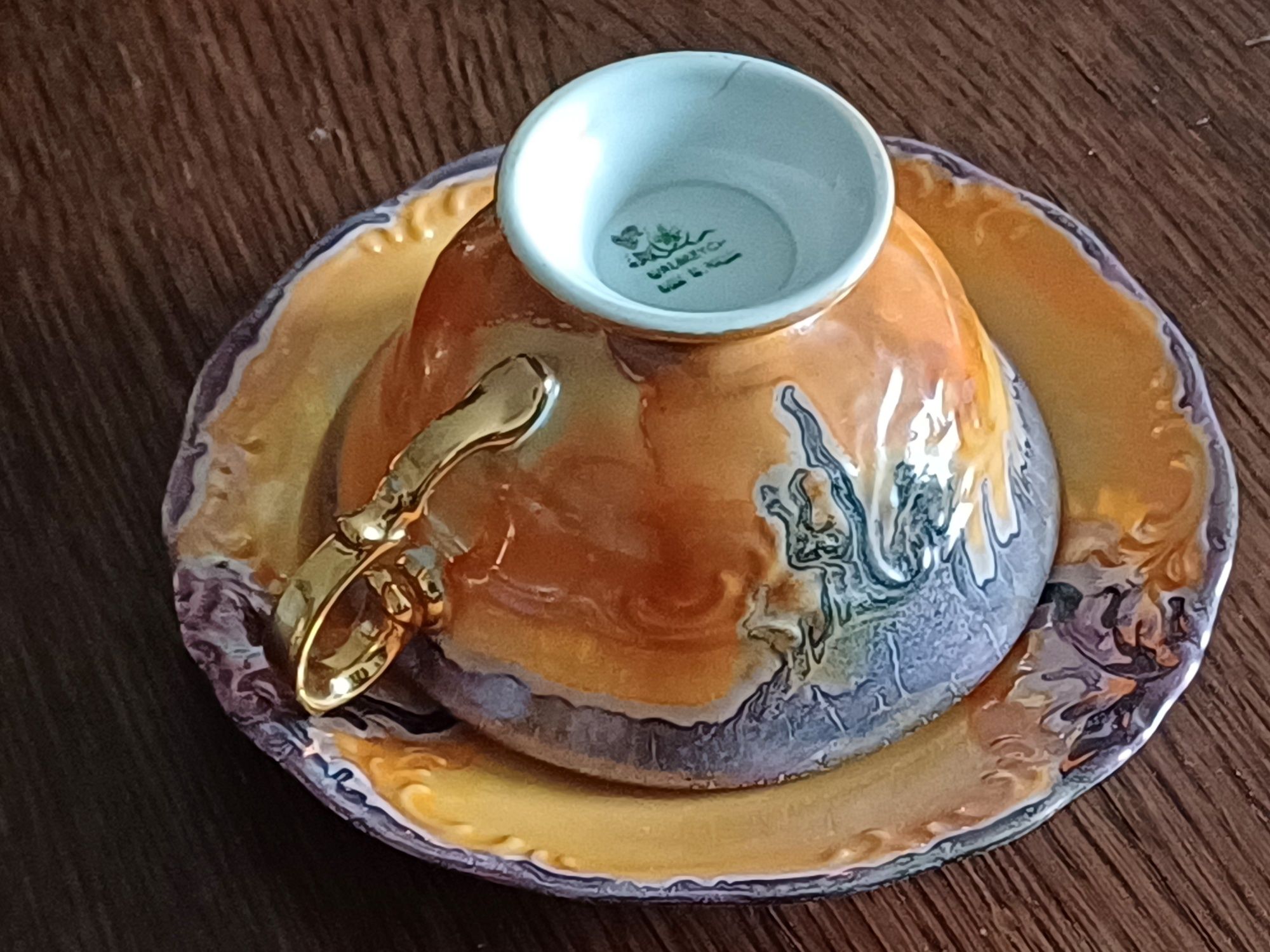 Złocony serwis do kawy Porcelana Wałbrzych