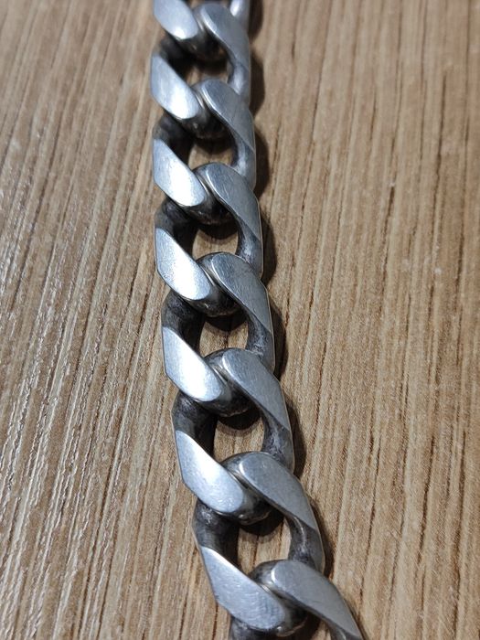 Wielki ,ciężki srebrny łńcuch pancerka proba 925-waga 144 gr.