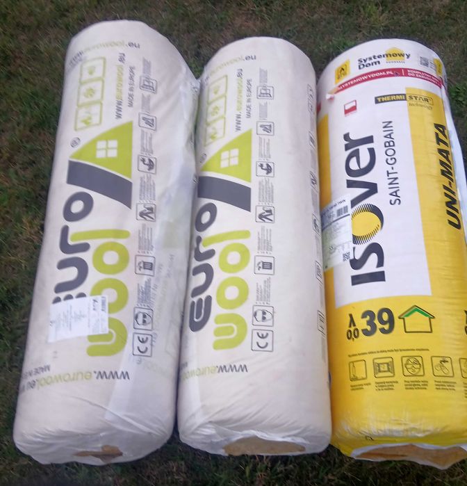 Wełna 50mm "39 EuroWoll i Isover + folia