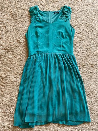 seledynowa (niebieska), plisowana sukienka | mohito