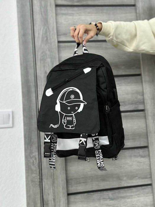 Шкільний РЮКЗАК з великими карманами! Якісний ПОРТФЕЛЬ + СУМКА.