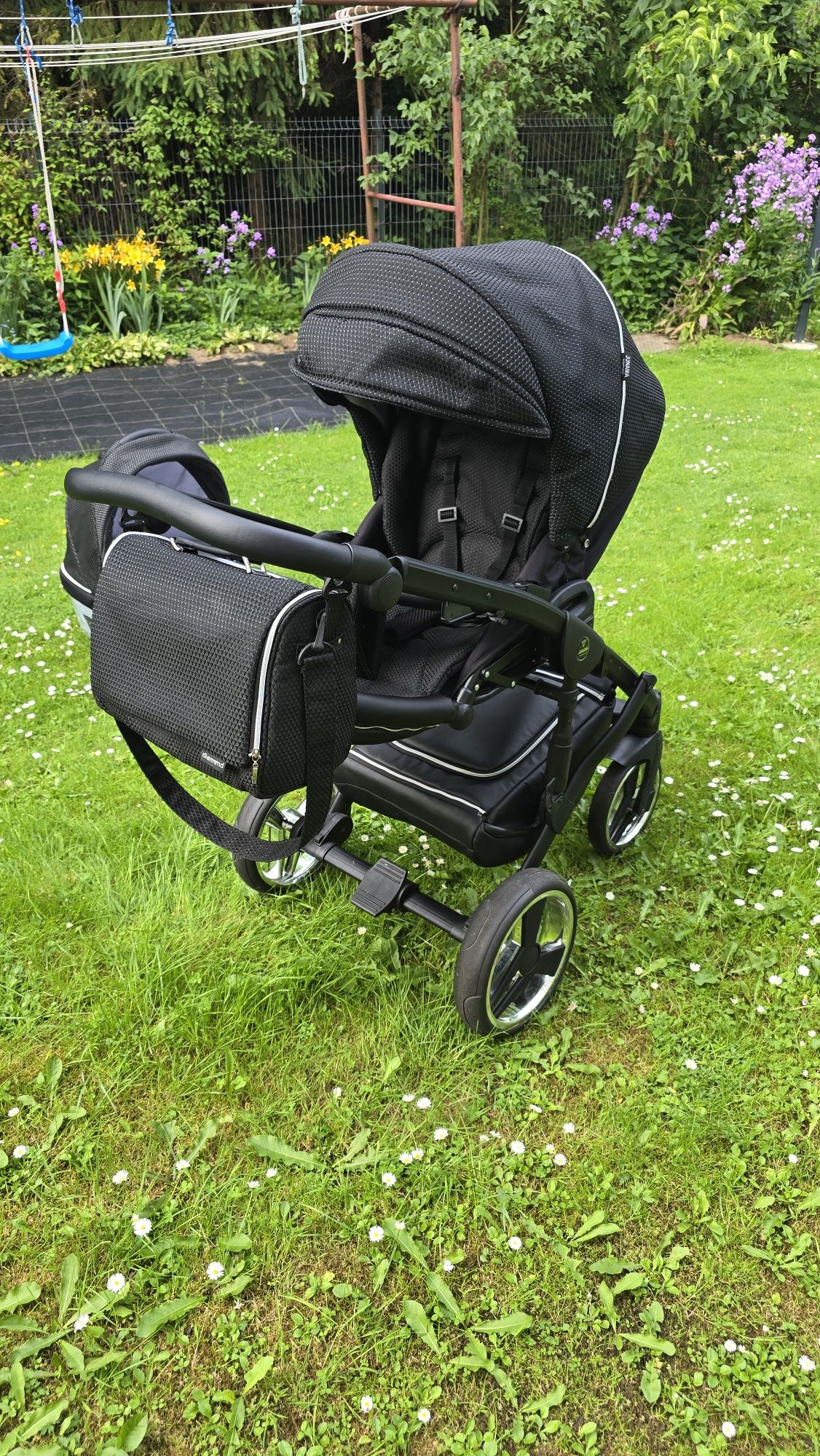 wózek Junama Diamond Mirror Satin 2w1  + adaptery
