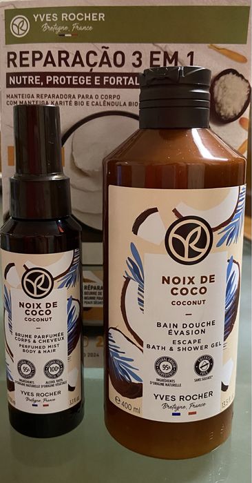 Conjunto Coco Bruma perfumada + gel de banho