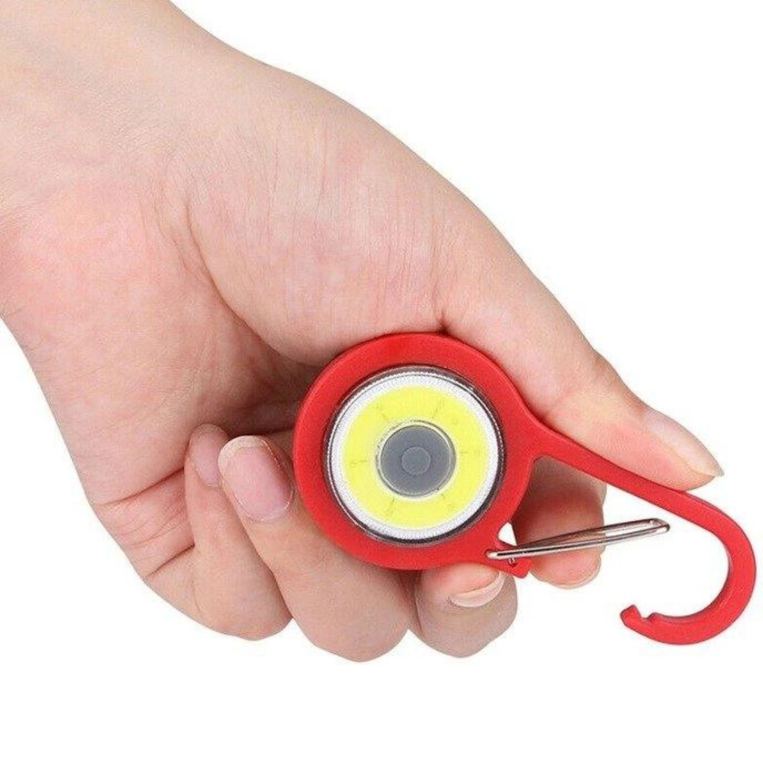 Lampka LED COB z karabińczykiem na plecak z kluczem do biegania
