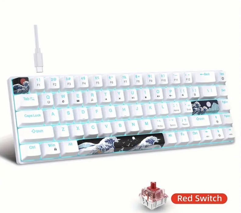 Механічна ігрова клавіатура hxsj 60%